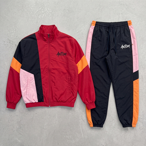 Custom Mens Color Block Tracksuit Set Full Zip Up Windbreaker <b>Jacket</b> Sweatpants Two Piece Athletic <b>Running</b> Suit Wholesale - Product Image 4
