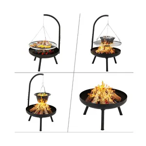 BSCI 공장 조절 요리 높이 바베큐 숯 삼각대 바베큐 그릴 화재 그릇