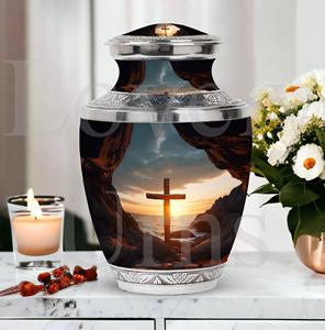 Urne funéraire décorative pour cendres humaines, urne commémorative pour cendres de Jésus, urne de crémation pour cendres, symbole de repos éternel, souvenir décoratif. - Product Image 4
