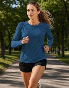 <b>Womens</b> <b>Long</b> Sleeve Yoga <b>Top</b> Eco-Friendly Quick Dry Skinny Fit Spandex/Nylon Activewear Sportswear Workout Fitness Gym Running - Product Image 4