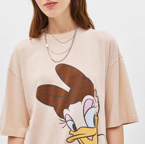 Camiseta Oversize para Mujer, de Algodón, con Estampado de Personajes, Cuello Redondo, Corte Holgado, Informal, para Primavera/Verano, Manga Corta - Product Image 5