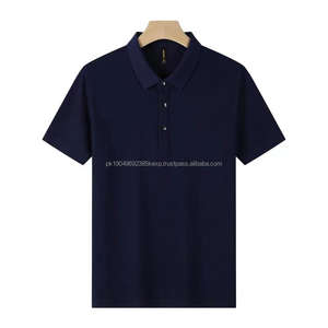 Camiseta Polo Casual de Manga Corta para Hombre, Camiseta Básica Ajustada de Color Sólido, Camiseta de Mezcla de Poliéster y Algodón para Hombre, Camiseta Básica - Product Image 3
