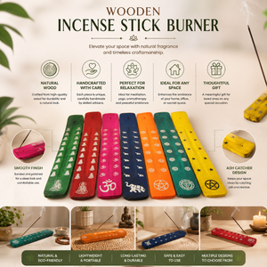 Colorful Printed Wooden Incense Ash Catcher Tray | <b>Decorative</b> Wooden Incense Stick Holder for Meditation Yoga Home <b>Decor</b> Gifting - Product Image 6