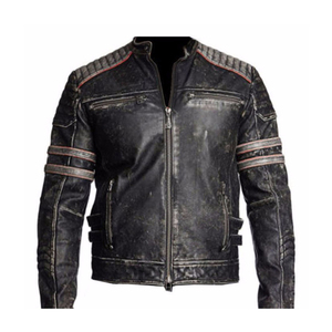 Blouson coupe-vent en cuir pour homme, haute qualité, hiver 2026, avec logo personnalisé pour motards, vestes en cuir - Product Image 1