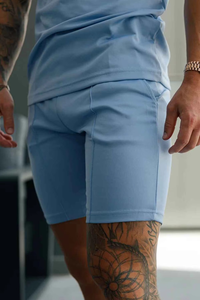 Conjunto Deportivo de Verano Personalizado de Dos Piezas para Hombre, Pantalones Cortos con Camiseta, Diseño Sólido, Ropa de Playa, Servicio OEM, Estilo Casual - Product Image 3