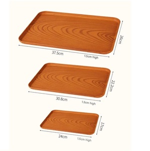 Juego de Bandejas de Madera Hechas a Mano, Ecológicas y Modernas, Rectangulares, Minimalistas y Móviles para Cocina, Hotel y Eventos - Product Image 5
