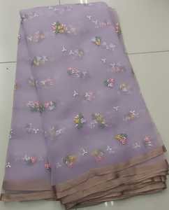 Tela de Organza Suave de Primera Calidad, Bordada, Ligera, Transparente, Recubierta de PA, Tejida, 45GSM, Material de Diseño Elegante para Sarees y Lehengas - Product Image 2