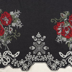 Custom <b>Embroidered</b> Denim Fabric with African Print for Abaya Kaftan Garment and Fashion Wear OEM - Product Image 4