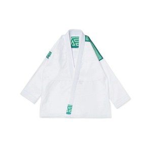 Kimono de BJJ Profesional de Algodón con Tejido Pearl Weave, Secado Rápido, Transpirable, Blanco, 450 GSM, con Bolsas - Product Image 1