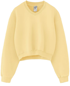 Girls' Acid Wash <b>Cropped</b> Sweatshirt Crew Neck Short Sleeve 100% Cotton Four-Way Stretch Breathable Regular Fit Pullover OEM ODM - Product Image 1