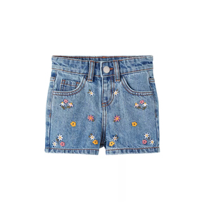 Customizable Vintage Summer Streetwear Denim Shorts with Embroidered Logo Breathable Design by Manufacturer - Product Image 1