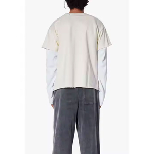 T-shirt décontracté pour homme à double couche, coupe ample, 100 % coton peigné, respirant, séchage rapide, motif lettres, haute qualité, fabriqué au Pakistan - Product Image 6
