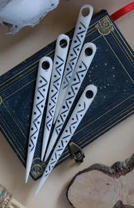 เข็มกระดูกควายคุณภาพสูงพร้อมเข็มถักแบบแกะสลักสำหรับงานทัฟติ้งและโครเชต์ เครื่องมือแกะสลักสำหรับเย็บหนังและงานทอผ้า - Product Image 2