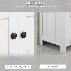 Mobiletto Sottolavabo Moderno a Doppia Anta in Legno Massello Bianco con Design Mediterraneo per Hotel - Product Image 6