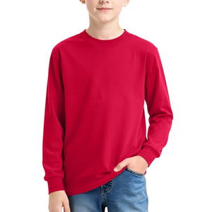 Camisetas Escolares de Manga Larga para Niños, Color Negro, Algodón y Elastano, Estilo Básico, Tejido de Punto - Product Image 4