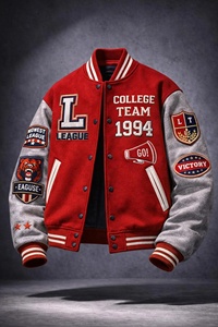 Fabricant de vestes universitaires, veste pull universitaire personnalisée, maillot de football pour hommes, veste de baseball vierge pour hommes en gros - Product Image 2