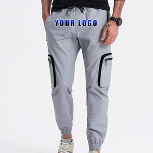 Pantalon cargo homme de qualité supérieure, best-seller, 100% coton, respirant, avec cordon de serrage, bas élastique, poche latérale, effet délavé. - Product Image 1