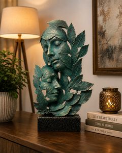 Sculpture en résine Art Déco, figurine de feuillage, faite à la main, effet vieilli, décoration de table, salon, décoration artistique pour la maison, Diwali - Product Image 4