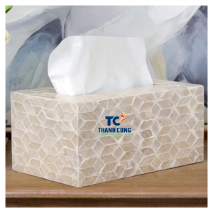 Boîte à mouchoirs en nacre, artisanat en coquillage, fabrication artisanale, Vietnam - Product Image 1