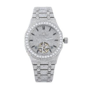 Montre diamant imperméable de qualité exportée pour hommes montre diamant moissanite cultivée en laboratoire pour tenue décontractée montre pour unisexe - Product Image 1