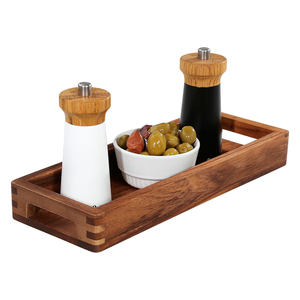 Bandeja de Servicio de Madera Maciza de Lujo, Acabado Brillante, Diseño Rústico, Patrón Floral, Decoración para Ramadán, Uso en Hoteles, Hogares y Cocinas - Product Image 2