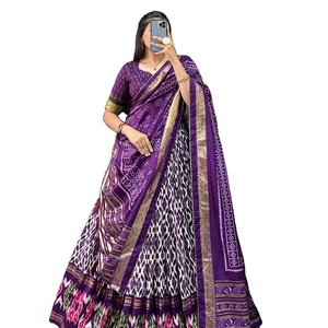Tussar Silk and Diktat Print Foil Work cousu avec Can Can Navratri Collection - Product Image 5