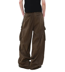 Pantalones Jogger Altos para Hombre, Personalizados, de Algodón Coreano, Resistentes, con Parches en las Rodillas, Estilo Industrial, con Bolsillos Laterales Anchos, para Correr - Product Image 4