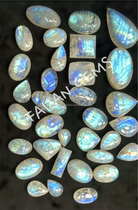 Pierre de lune naturelle, pierre précieuse en vrac, cabochon, formes variées, toutes tailles, pour la fabrication de pendentifs de bijoux, FAIJAN GEMS, certifié par un tiers - Product Image 2