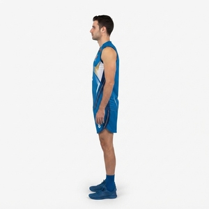 Camiseta de Voleibol Personalizada Sublimada de Poliéster Reciclado para Hombre, Cuello en V, Corte Ajustado, Sin Mangas, 145-155 GSM, Uniforme de Equipo Nacional de Élite - Product Image 3