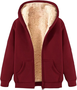 Sweat à capuche oversize zippé pour femme, doublé polaire, chaud, avec poches, style Y2K, pour l'hiver - Product Image 6