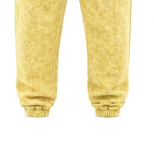 Conjunto Deportivo para Hombre, Amarillo, Lavado Ácido, 100% Algodón, 480 gsm, Alta Calidad, con Pedrería, Pantalones Largos con Cordón Ajustable, Ropa Casual - Product Image 6