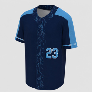 Wholesale Manufacturer Factory Supplier <b>Baseball</b> Full Button Up Jersey Custom Team Wear Breathable Mesh Sports <b>Baseball</b> Jersey - Product Image 3