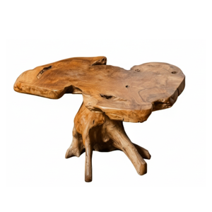 ARTERRA Juego de Mesa de Raíz de Teca Hecho a Mano de Lujo, Sillones Esculpidos, Diseño Rústico Moderno, Muebles para Sala de Estar - Product Image 6