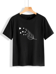 Women Summer Printed T Shirt Casual Breathable Cotton Tops Short Sleeve Lightweight Comfortable Female Wear - Product Image 4