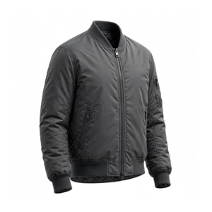 AMKOOR Chaqueta acolchada gris oscuro para hombre, con capucha, cuello alto, forro polar cortavientos, abrigo de invierno con cremallera, corte regular - Product Image 4