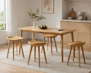 Tabouret en bois moderne pour la maison, tabouret en chêne blanc, meubles pour la maison, prêt à être expédié - Product Image 6