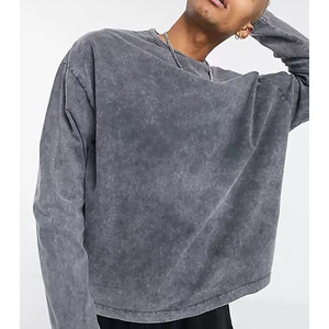 T-shirt vintage pour homme, coupe ample et oversize, en coton, style streetwear, manches longues, décontracté, pour tous les jours. - Product Image 3