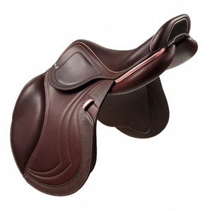 Selle de cheval de compétition et d'entraînement en cuir anglais de qualité supérieure, artisanat haut de gamme, surpiqûres roses, siège rembourré doux, haute qualité - Product Image 1