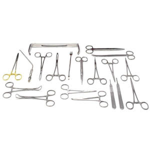 Kit d'instruments vétérinaires Safety Point 38 pièces, ciseaux vétérinaires, pinces, porte-aiguilles, certifié CE Classe I - Product Image 1
