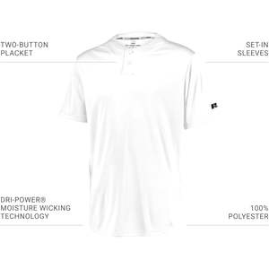 เสื้อเบสบอลแขนสั้นแบบ 2 กระดุมสำหรับผู้ชาย รุ่น Custom Athletic ผลิตจากผ้า Dri-Power ระบายเหงื่อได้ดี เหมาะสำหรับใส่เล่นซอฟต์บอล - Product Image 3