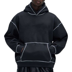 Sweat-shirts à capuche pour hommes, qualité supérieure, 100% coton, streetwear, design lourd avec impression en relief inversée, haute qualité - Product Image 5