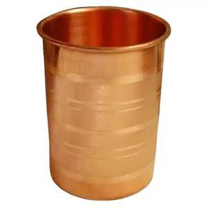Lot de 2 gobelets à boire en cuivre pur à rayures, verres à eau à motif, vaisselle ayurvédique pour la santé, fournisseur en gros - Product Image 2