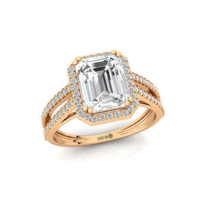 Anillo de Boda Unisex de Oro de 18K con Diamante de Laboratorio, Joyería de Lujo, Certificado IGI, D VVS2, Diamante Solitario Cultivado en Laboratorio, Banda Doble, 2 Quilates - Product Image 4