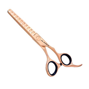 Tijeras de Entresacar Profesionales con Acabado Oro Rosa, Instrumento de Belleza, Tijeras de Entresacar con Agarre Cómodo, 11 Dientes Afilados, para Salón - Product Image 1