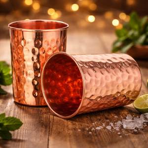 Verres en cuivre pour mariage, cadeau de retour, fournisseur en gros, fabricant, emballage personnalisé, export, vaisselle réutilisable, durable - Product Image 1