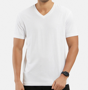 T-shirt basique en coton pour homme, coupe classique, léger, manches courtes, uni, décontracté, pour la mode streetwear, OEM ODM personnalisé - Product Image 1