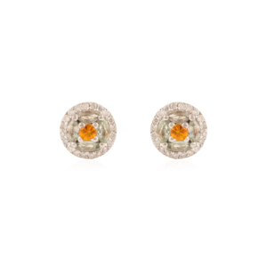 Authentic Multi Sapphire Gemstone & Diamond Halo <b>Small</b> <b>Studs</b> Earrings For Women Bulk Wholesale Available - Product Image 1