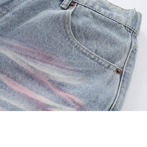 Pantalones Cortos de Mezclilla con Lavado Ácido al por Mayor, Estilo Urbano Vintage, Ajuste Holgado, de Algodón, con Logotipo Personalizado - Product Image 3