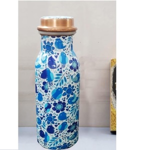 Enamel Printed Copper <b>Bottle</b> Pure & Handmade Copper <b>Water</b> <b>Bottles</b> Manufacturer Travelling <b>Water</b> Storage <b>Bottles</b> with Lid - Product Image 3