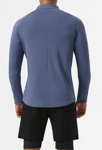 <b>Men's</b> Outdoor Fitness Running Casual long sleeve T-<b>Shirt</b> 100% Cotton Quick-Dry Long Sleeve Slim Fit Solid Color <b>Pocket</b> Knitted - Product Image 3